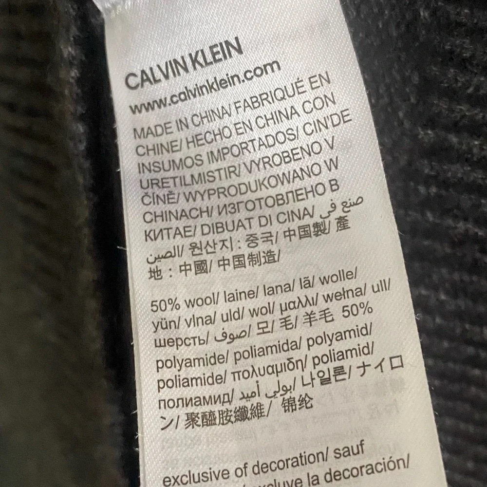 Calvin Klein Wool Blend Klein Logo Pullover Sweater In Gray Size S